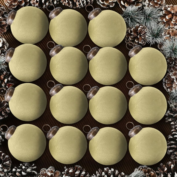 Juego de adornos navideños, toque de terciopelo, acabado flokado con lazos colgantes, adornos decorativos de esfera, decoraciones para árboles navideños, adornos festivos de 6 cm para decoración