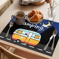 thumbnail image 3 of Cartoon RV Placemats Set&nbsp;of 1 Happy Camping Moon Star Nights Mountain Heat Insulation Washable Place Mats, Non-Slip Table Mats for Dining Table Party Kitchen Decor,13x19 Inch, 3 of 9