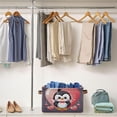 thumbnail image 4 of Love Heart Penguin Foldable Storage Basket for Shelves, Collapsible Sturdy Storage Bin with Handles, Canvas Storage Cube for Organizing Closet 2PC Home Decor, 4 of 7
