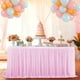 thumbnail image 5 of Decoración del hogar, falda de mesa de tul blanco reciclable, mantel transparente extra largo con volantes, adecuada para bodas, cumpleaños, banquetes, decoración de mesa de poliéster., 5 of 6