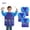 BLUE, variant on RYLZX 3Pcs Kids Art Smock, Toddlers Painting Apron Waterproof Children Artist Smock With Long Sleeve and 3 Pockets-pink