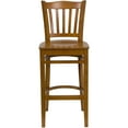 thumbnail image 3 of Emma + Oliver Vertical Slat Back Cherry Wood Barstool, 3 of 6