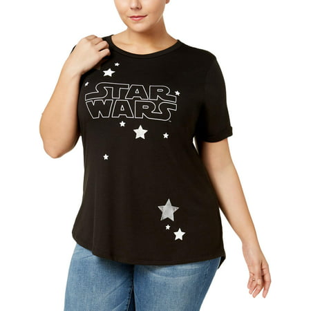 Star Wars Womens Plus Metallic Printed T-Shirt Black
