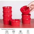 thumbnail image 3 of Fashionwu 8 oz Ramekins, Set of 8, Porcelain Ramekins for Creme Brulee Dishes Oven Safe, Classic Style Custard Cups for Baking, Souffle Ramekins Dish Bowls, Dipping Sauce Bowls - Red, 3 of 6