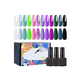 thumbnail image 1 of Geles Semipermanente Gama De Esmaltes Uñas kit De 12 Geles Tonos Morados, 1 of 2