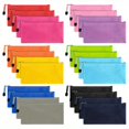 thumbnail image 1 of 24 Pencil Pouch,A6 Size Zipper Pencil Pouch For Office Supplies, Children's, Travel Accessories Stationery, 12 Colors, 1 of 4