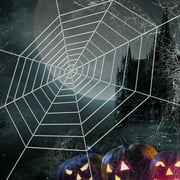 Tsuinz Halloween Decoration 11.8ft Circular Spider Web Cobweb, White