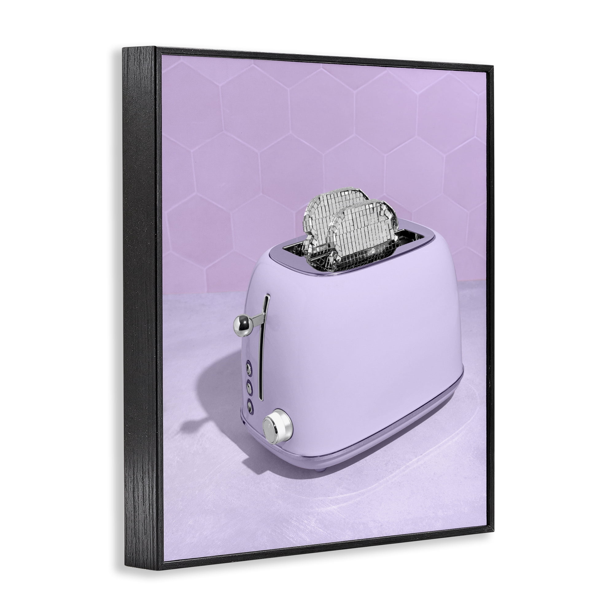 Stupell Industries Disco Toast over Purple Black Framed Giclee Art, design by LISH Creative