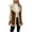 Khaki, variant on Women's Sherpa Faux Leather Vest Jacket Winter Warm Sleeveless Coat with Pockets, Khaki
