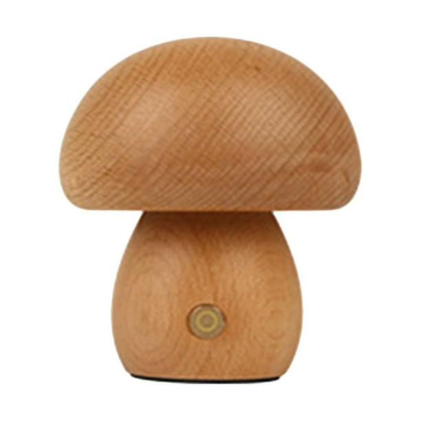 Xihbxyly Lámpara de Noche de Madera, Lámpara Led Recargable de Escritorio, Control Táctil de Brillo, Madera de Haya y Nogal, Decoración para Dormitorio y Sala de Estar, Regalo Elegante para Mujer (1