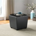 thumbnail image 5 of Rockford Storage Ottoman in Pewter Faux Leather, 5 of 10