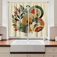 thumbnail image 2 of Ambesonne Monstera Kitchen Curtains, Modern Abstract Botanic, 55"x45", Burnt Sienna Pale Seafoam, 2 of 3