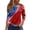 red and blue, variant on Women's T-Shirts Patriotic Star Print 250th Anniversary USA Crew Neck 3/4 Sleeve Independence Day