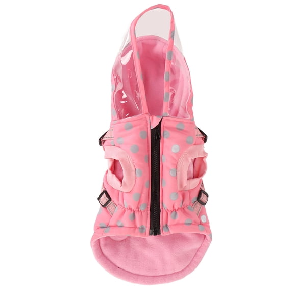 BIMZUC Hooded Dog Coat – Clear Waterproof Brim, Warm & Windproof, Reflective Harness, Adjustable Fit – Autumn Winter Jacket