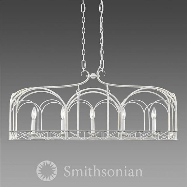 Golden Lighting 5815-LP FW 5 Light Linear Pendant in French - White