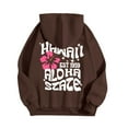 thumbnail image 5 of zaveiop Zip up Hoodie for Women Plam Ocean Beach Sweatshirt Flower Puff Graphic Aesthetic Oversized Tops (Brown, S), 5 of 5