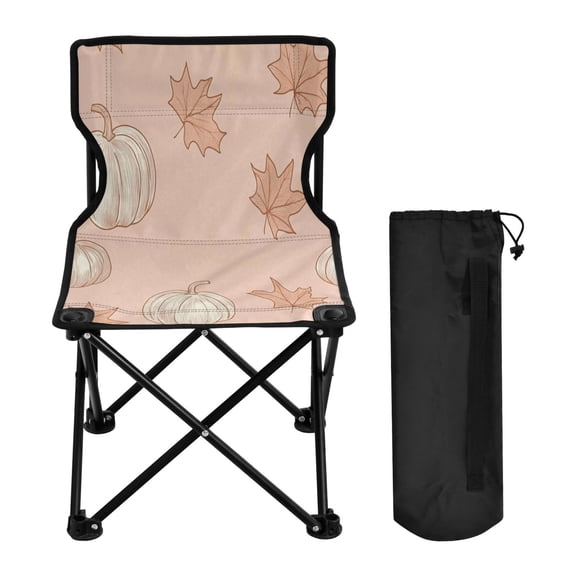 600D Oxford Camping Chair Portable Foldable Chair Supports 220 lbs for Picnic, Fishing, Backpacking Leaves and Pumpkins
