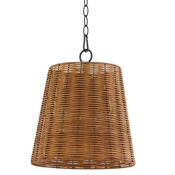 Quorum International 8893-13 Wicker 3 Light 13" Wide Wood Pendant - Black