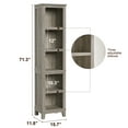 thumbnail image 2 of Kselythan Tall Narrow Bookcase 5 Tier Corner Bookshelf Wooden Farmhouse Bookshelves Display Shelf Storage Organizer Rustic Vintage Etagere Oak for Home Office,Living Room,Bed Room,Grey, 2 of 7