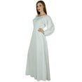 thumbnail image 3 of Bimba Women Boho Gothic Style Long Maxi Dress Lace Long Sleeves White Gown, 3 of 7
