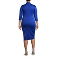 thumbnail image 2 of Ella Samani Women's Plus Size 3/4 Sleeve Dress with Tie Neck, 2 of 6