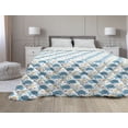 thumbnail image 1 of Abstract Down Alternative Comforter, Repetitive Pattern of Modern Rounds with Retro Influences Quirky and Monochrome, Microfiber Quilt for All Season, 5 Sizes, Purple White, by Ambesonne, 1 of 3
