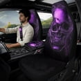 thumbnail image 2 of Xixirimido Car Seat Cover Set of 5 Pieces Front Seat Covers with Matching Seat Belt and Center Console Covers PU Leather Fits Most Vehicles, Purple Skull, 2 of 8