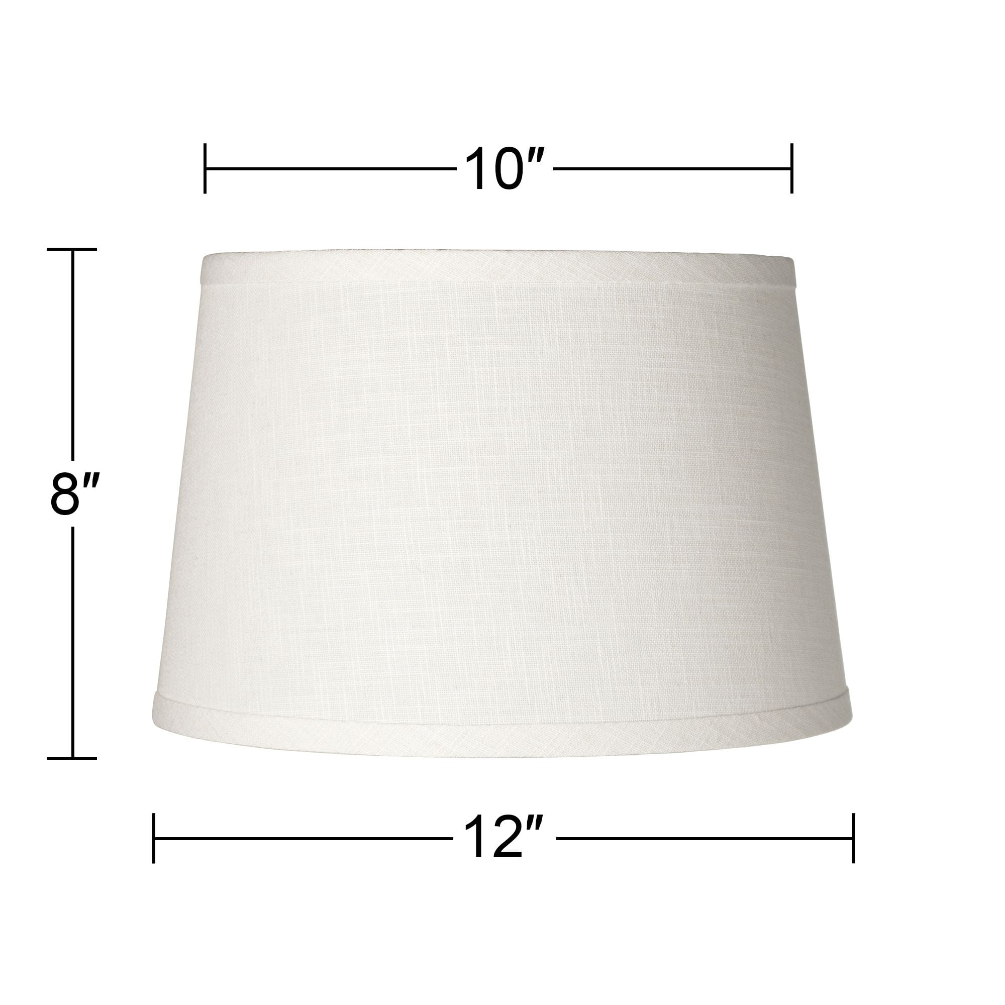 Springcrest Set of 2 White Small Hardback Drum Lamp Shades 10" Top x 12" Bottom x 8" High (Spider) Replacement with Harp and Finial