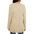 thumbnail image 4 of MOSHU Long Sleeve Tops for Women V-neck Womens Blouses Lace Hem Casual Shirts, 4 of 9