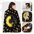 thumbnail image 3 of Kainsy Sunflower Flannel Fleece Blanket, Butterfly and Sunflower Throw Blanket for Kids Child Girls, Soft Warm Lightweight Blanket for Home Living Room Bedroom Decor Black(40"x50"), 3 of 8