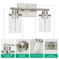 EDISHINE 2 Light Bathroom Vanity Light Fixtures, Brushed Nickel Wall ...