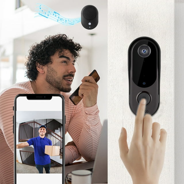 Pgyong Electronics Clearance Low Power Consumption WI-FI Wireless Video Doorbell,Intelligent APP Remote Intercom Video Doorbell PIR Motion Detection / HD Night Vision IP65 Water Proof