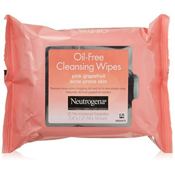 neutrogena oil free facial cleansing makeup wipes with pink grapefruit