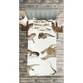 thumbnail image 3 of Ambesonne Animal Print Quilted Bedspread Set 2 Pcs, Prehistoric Reptile, Twin Size, Multicolor, 3 of 3