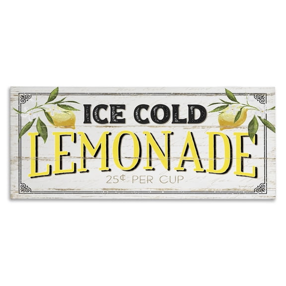 Stupell Industries Cottage Ice Cold Lemonade Farmhouse Sign Canvas Art, 24 x 10, by Jennifer Pugh
