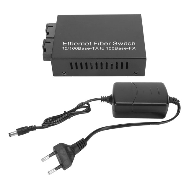 Convertidor de medios Ethernet 100Mbps SC Fibra única Monomodo Puerto RJ45 Transceptor Ethernet de fibra para redes 100-240V Enchufe de la UE