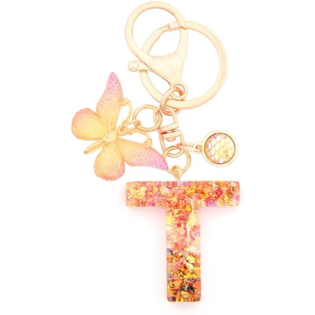 Letter Keychain,26 Letters A-Z Decorative Letter Keychain,Name Keychain for Women Girls Men Teenager Gift