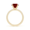 thumbnail image 2 of ANGARA Lab Grown 3.3 Ct Peg Head Oval Ruby Classic Engagement Ring for Women in 14K Yellow Gold (Size-10x8mm) | July Birthstone, Birthday, Anniversary, Jewelry Gift for Women | Lab-Grown Ruby Ring, 2 of 7