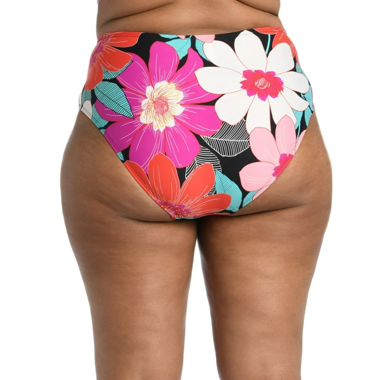 La Blanca Women's Plus Size In Full Bloom Floral High Neck Swim