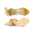 thumbnail image 5 of BLISSFUL STEP Women's Shoes Lace Up Chunky Heels Open Toe Faux Suede Sandals Yellow 8, 5 of 8