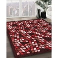 thumbnail image 3 of Ahgly Company Tapis Rond Lavable en Machine Intérieur Transitionnel Rouge Indien, 7 Pieds Rond, 3 of 7