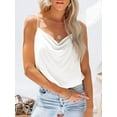 thumbnail image 5 of USSUMA T-Shirts for Women Trendy Loose Flowy Solid Spaghetti Strap Cami Tank Womens Blouses and Tops Dressy Casual Summer V Neck Sleeveless Tshirts Shirts Tunic for women, 5 of 8