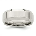 thumbnail image 1 of White Sterling Silver Ring Band Wedding Beveled Comfort, 1 of 2