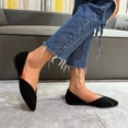 thumbnail image 2 of ¡Novedad de 2022! Bailarinas de talla grande, zapatos planos de ante con punta en pico para mujer, zapatos ligeros de tacón cuadrado con boca poco profunda para mujer 35-4341 Gao Jinjia LED, 2 of 2