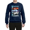 thumbnail image 2 of Wild Bobby, Mustang Ford Classics Cars and Trucks Unisex Crewneck Graphic Sweatshirt, Vintage Heather Navy, Medium, 2 of 6