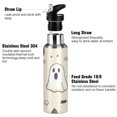 thumbnail image 3 of Yayeee 33oz Insulated Water Bottle Double Wall Stainless Steel with Flip Straw Lid, Halloween Black Pumpkins, 3 of 7