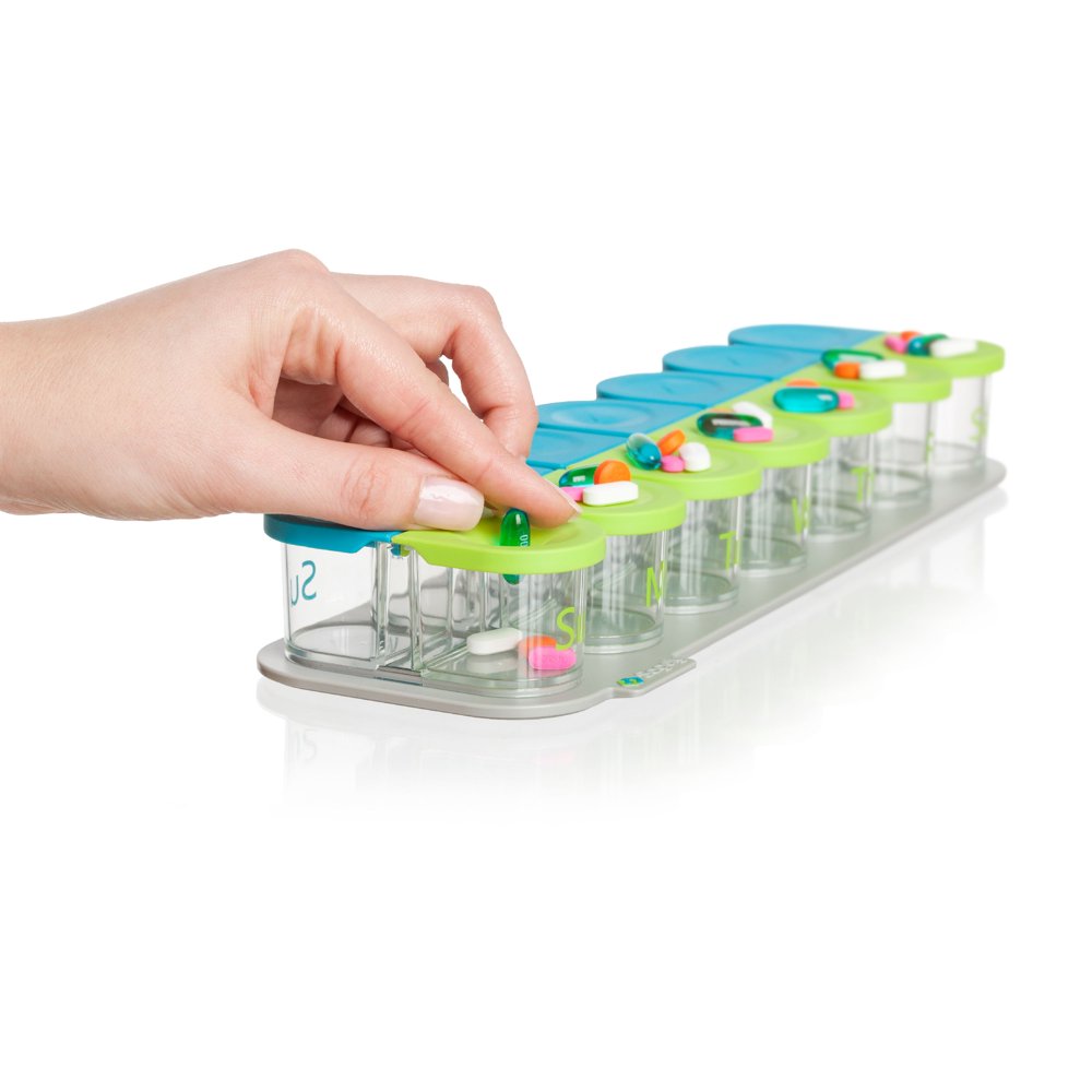 Sagely Smart Weekly Pill Organizer Sleek AM/PM Twice a Day Pill Box