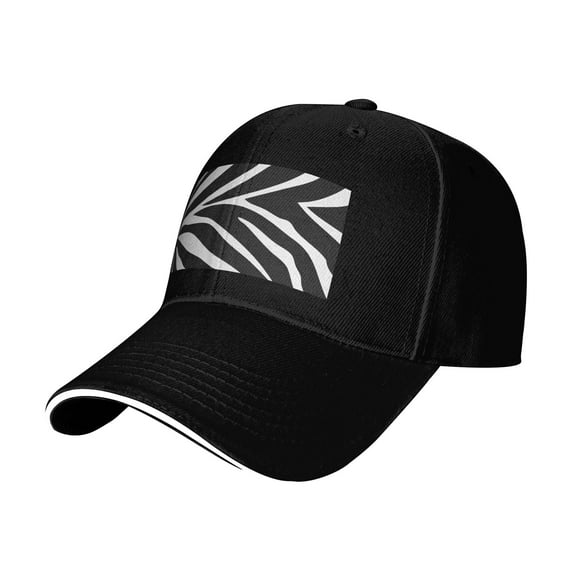 Baseball Cap, Black Cartoon Zebra Golf Hat, Black Adjustable Baseball Hats for Women Men Outdoor Travel Daily Wear
