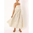 thumbnail image 2 of utcoco Women's Summer Striped A Line Long Dress Back Smocked Maxi Dresses, 2 of 4