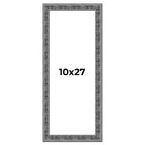 10x27 Frame Silver Black Rustic Sonoma Solid Wood Picture Frame | 1.5 Inch Moulding Width |